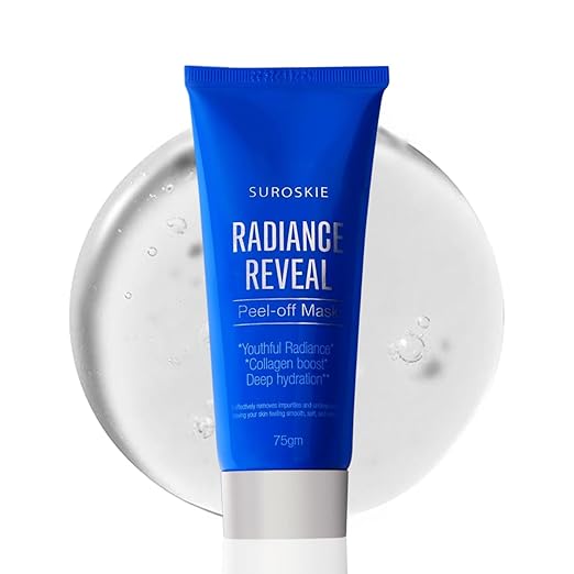 Radiance Reveal Peel Off Mask 75g | Honey, Milk Protein & Collagen | Hydration, Skin Brightening, Instant Glow & Plumped Skin | Korean Inspired Skin Care| Peel off Face Mask for Men & Women