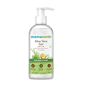 Mamaearth Aloe Vera Gel for Skin & Hair | With Pure Aloe Vera & Vitamin E | Hydrates Skin | Soothes Irritated Skin | Keeps Scalp Healthy | For Men & Women | 300 ml