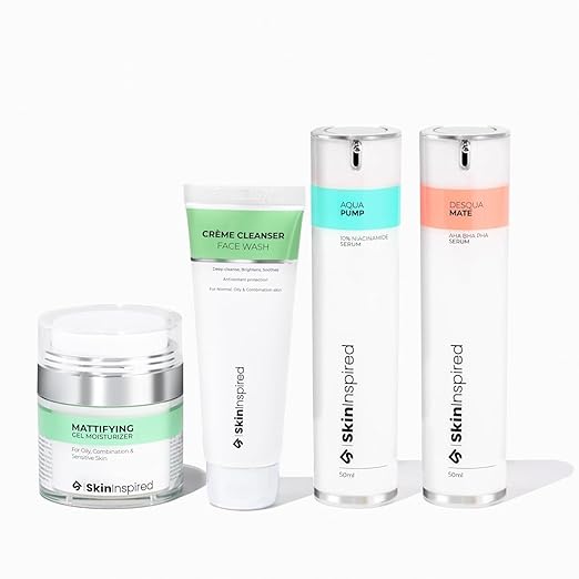Acne Avengers Skin Care Kit - Crème Cleanser (70 ml) + Niacinamide Serum(30 ml) + AHA BHA PHA Serum (50 ml) + Mattifying Gel Moisturizer (50g)| Face Care Combo for Women & Men