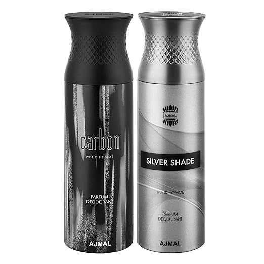 Ajmal Carbon & Silvershade LiquidDeodorants Gift For Men (200 Ml, Pack Of 2)