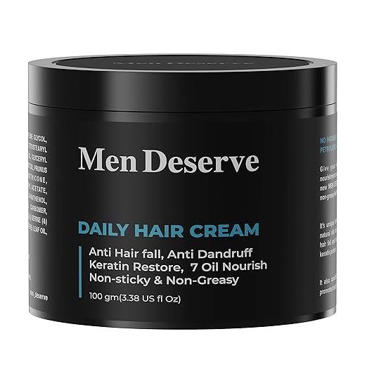 Men Deserve Daily Hair Cream (7 oil nourish) for Hair fall control, Dandruff Control,and Keratin Restore