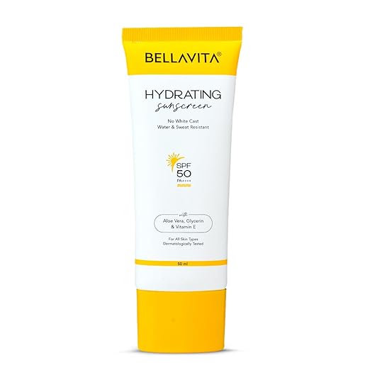 Water based Hydrating Sunscreen, SPF 50, Lightweight PA+++, For All Skin Types, No White Cast, Non - Greasy Finish, UV Protection, Broad Spectrum, For Men & Women, 50ML