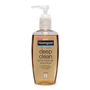 Neutrogena Deep Clean Gentle Facial Cleanser | 2x Glycerin & Cleansing Agent | Alcohol-Free | Dermatologist Tested | Normal to Oily Skin | For Men and Women | 200ml