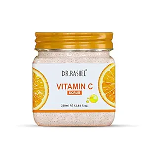 DR.RASHEL Scrub For Face & Body (Vitamin C Scrub, 380 ML) | All Skin |Cleanser Scrub For Deep Exfoliation | Dead Skin Remover Scrub | Tan Removal | Blackhead Remover Scrub