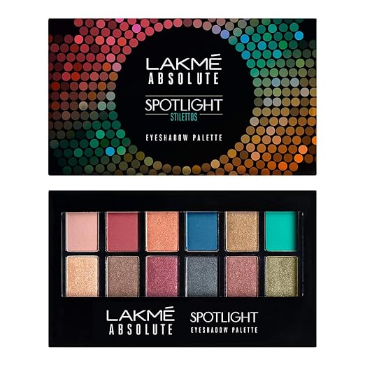 LAKMÉ Absolute Spotlight Eye Shadow Palette, Berry Martini, 12 G - Berry Martini, Shimmery, Matte
